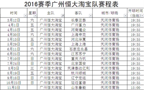 2016賽季中超聯賽主場比賽賽程表（如有調整，以中國足協最新公布為準）.jpg