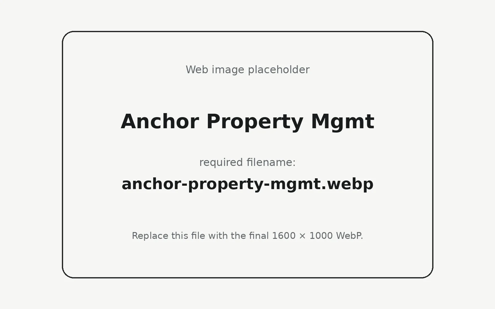 Anchor Property Mgmt landing page template preview