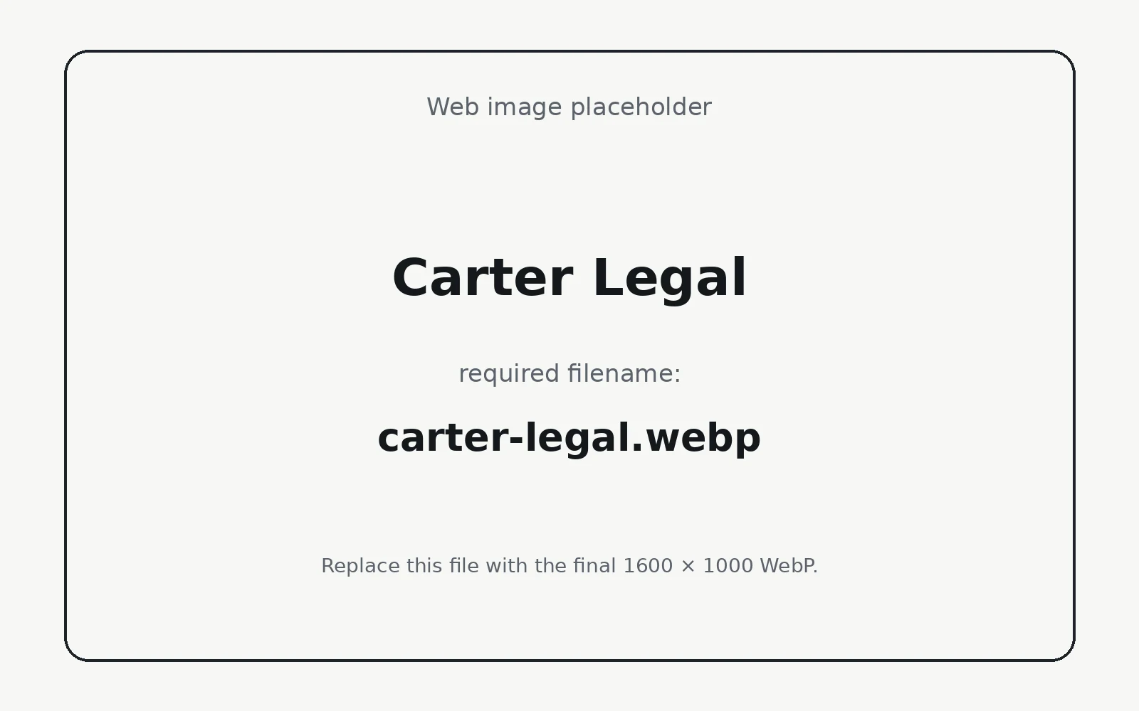 Carter Legal landing page template preview