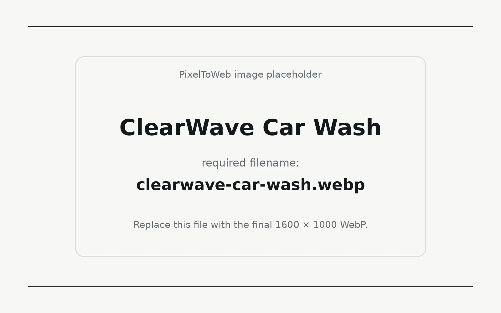 ClearWave Car Wash landing page template preview