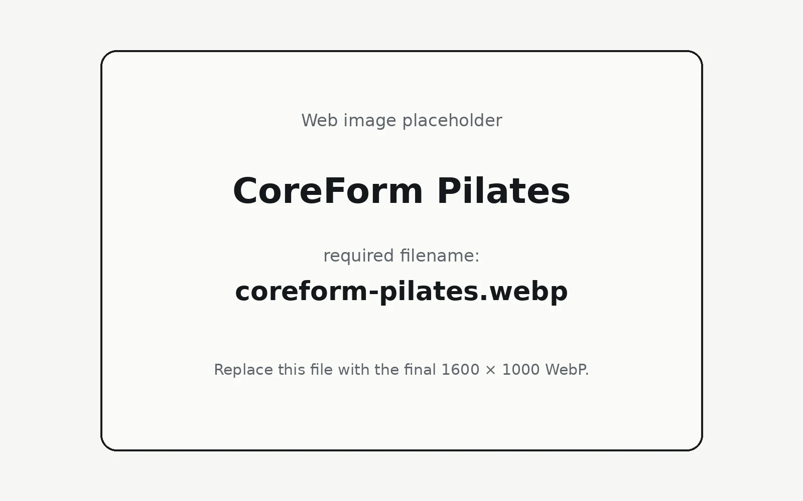 CoreForm Pilates landing page template preview