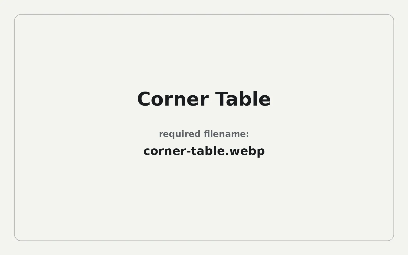 Corner Table landing page template preview
