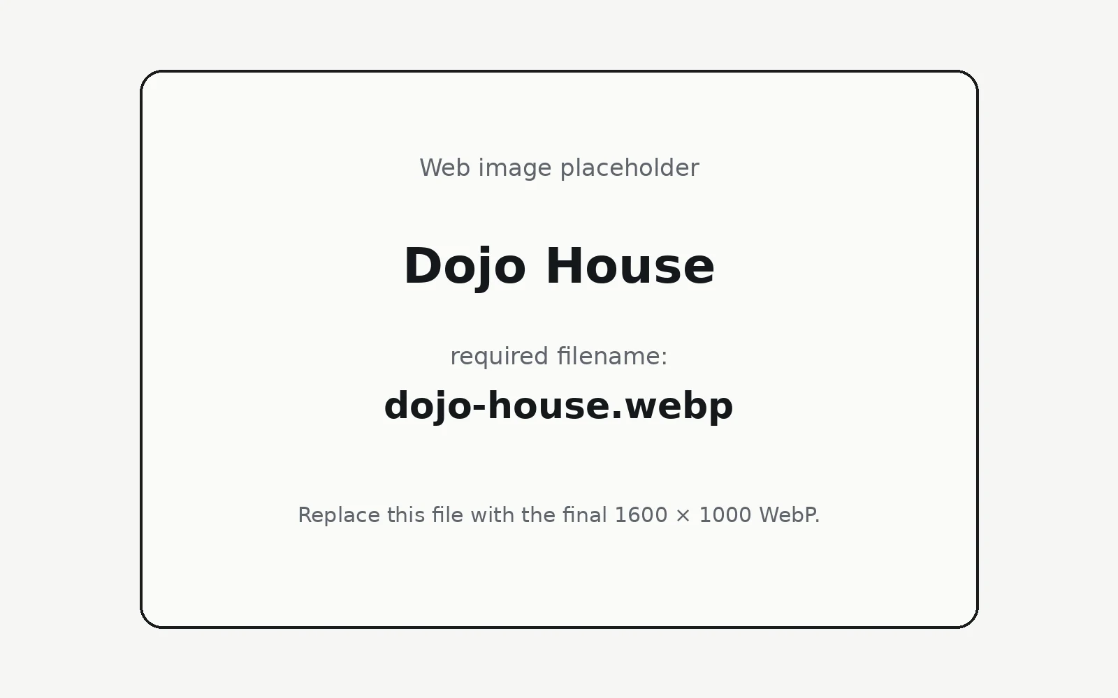 Dojo House landing page template preview