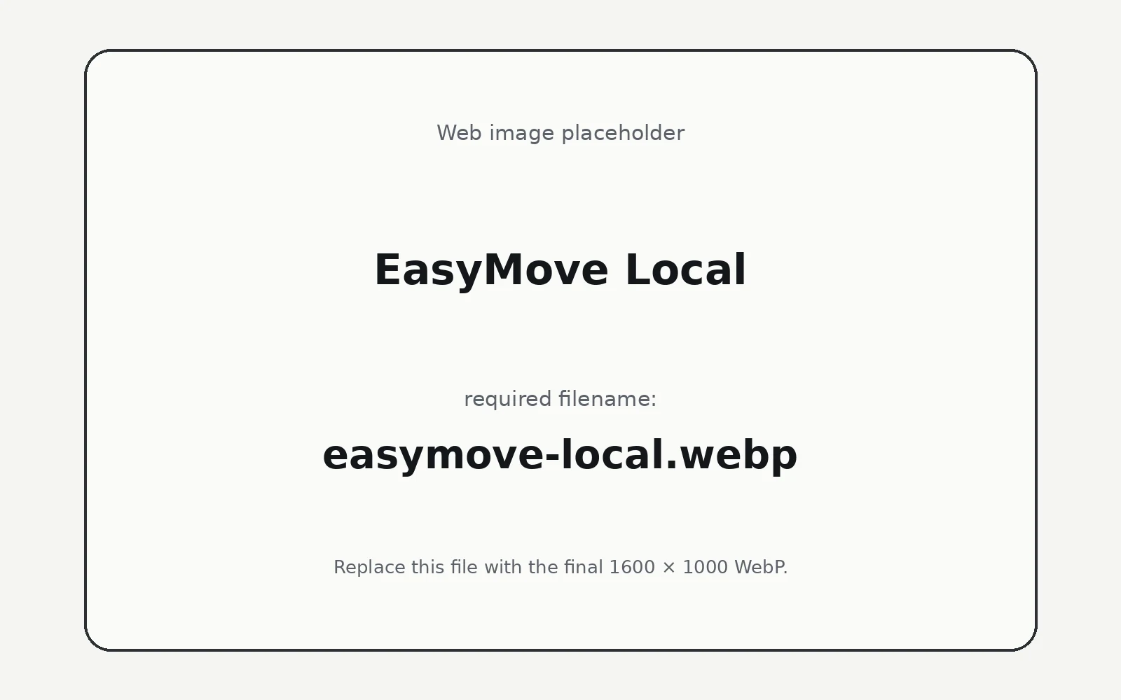 EasyMove Local landing page template preview