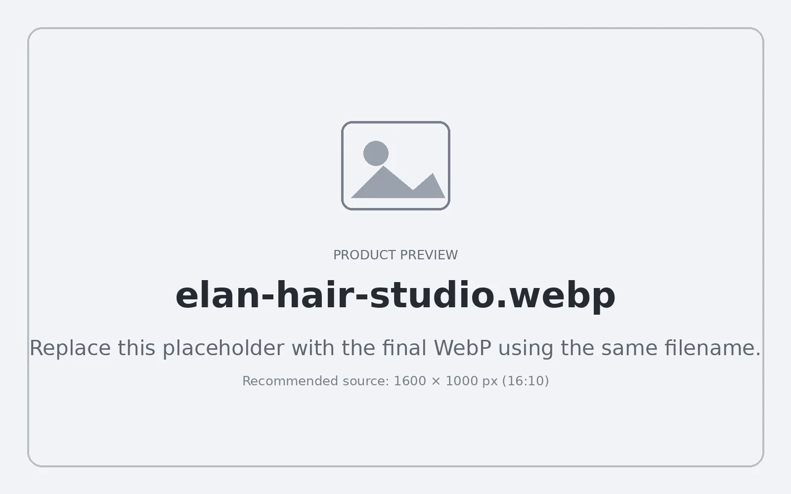 Modern hair salon interior for the Élan Hair Studio template