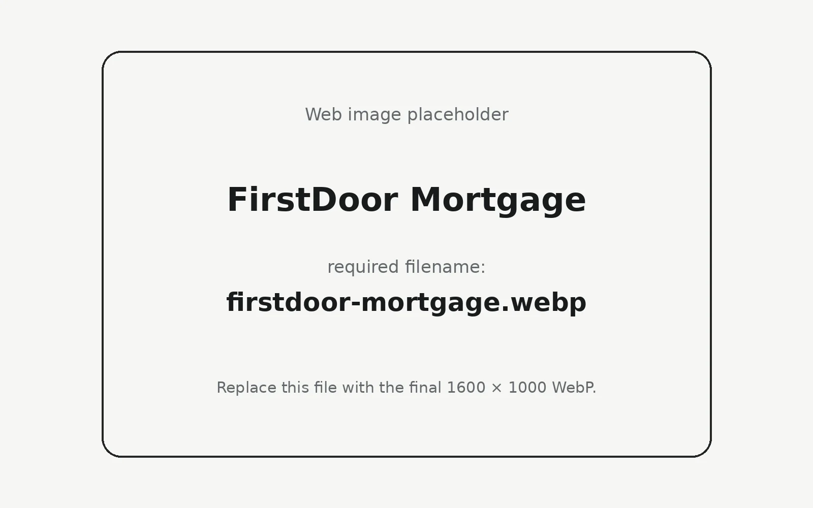 FirstDoor Mortgage landing page template preview