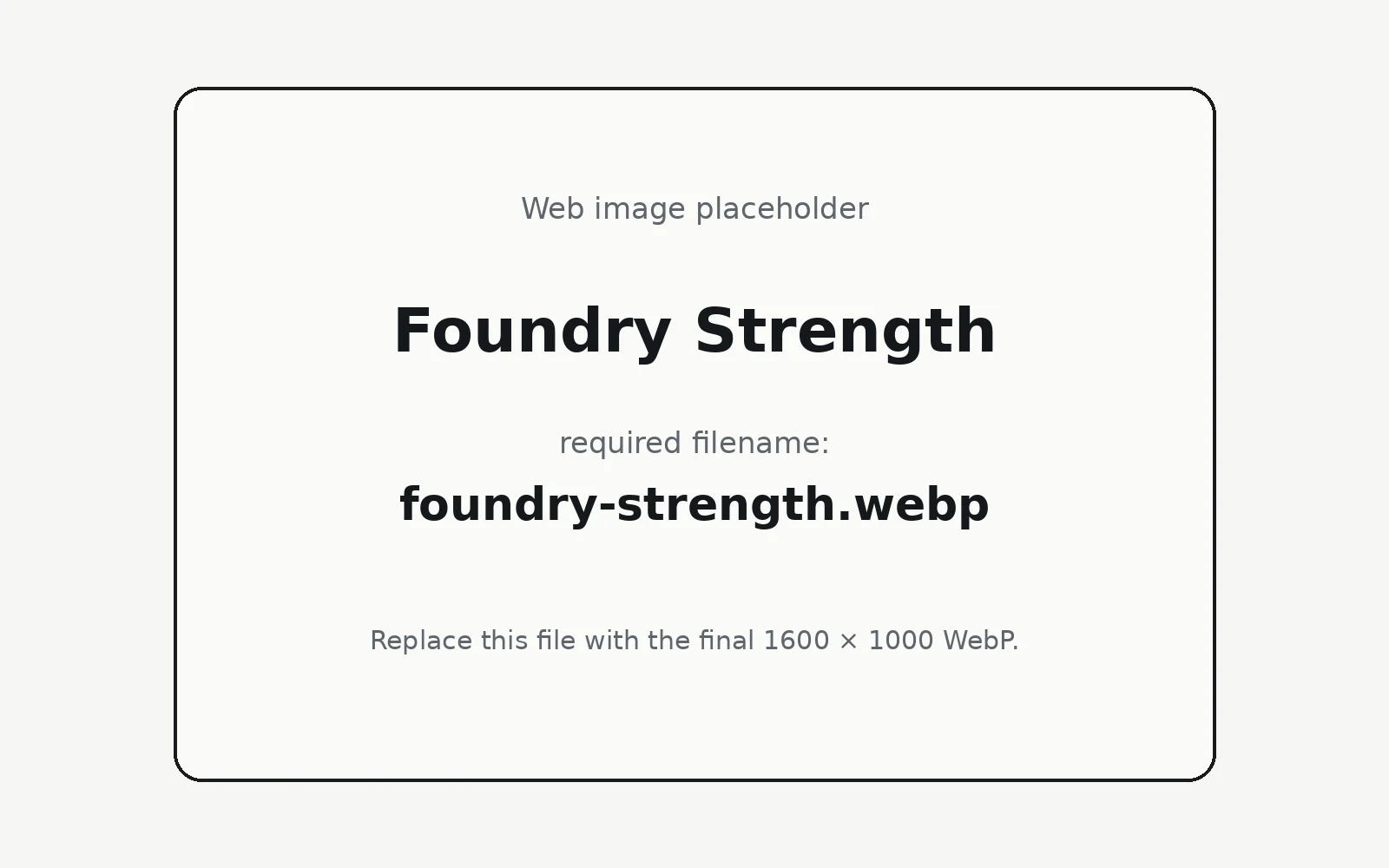 Foundry Strength landing page template preview