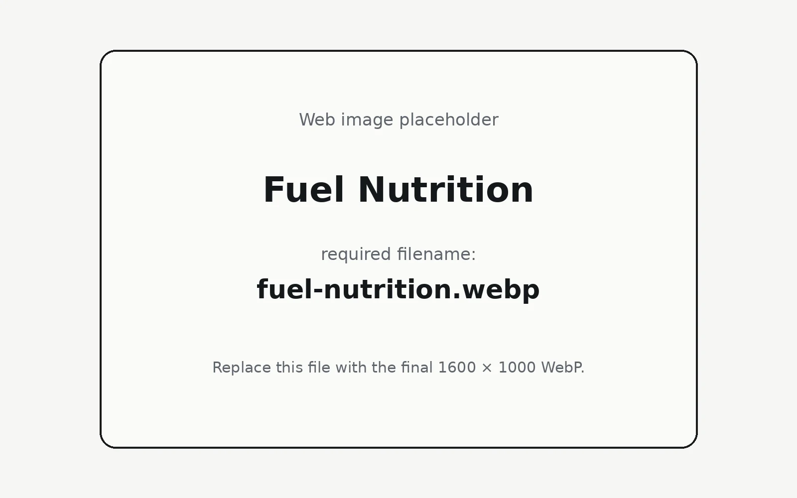 Fuel Nutrition landing page template preview