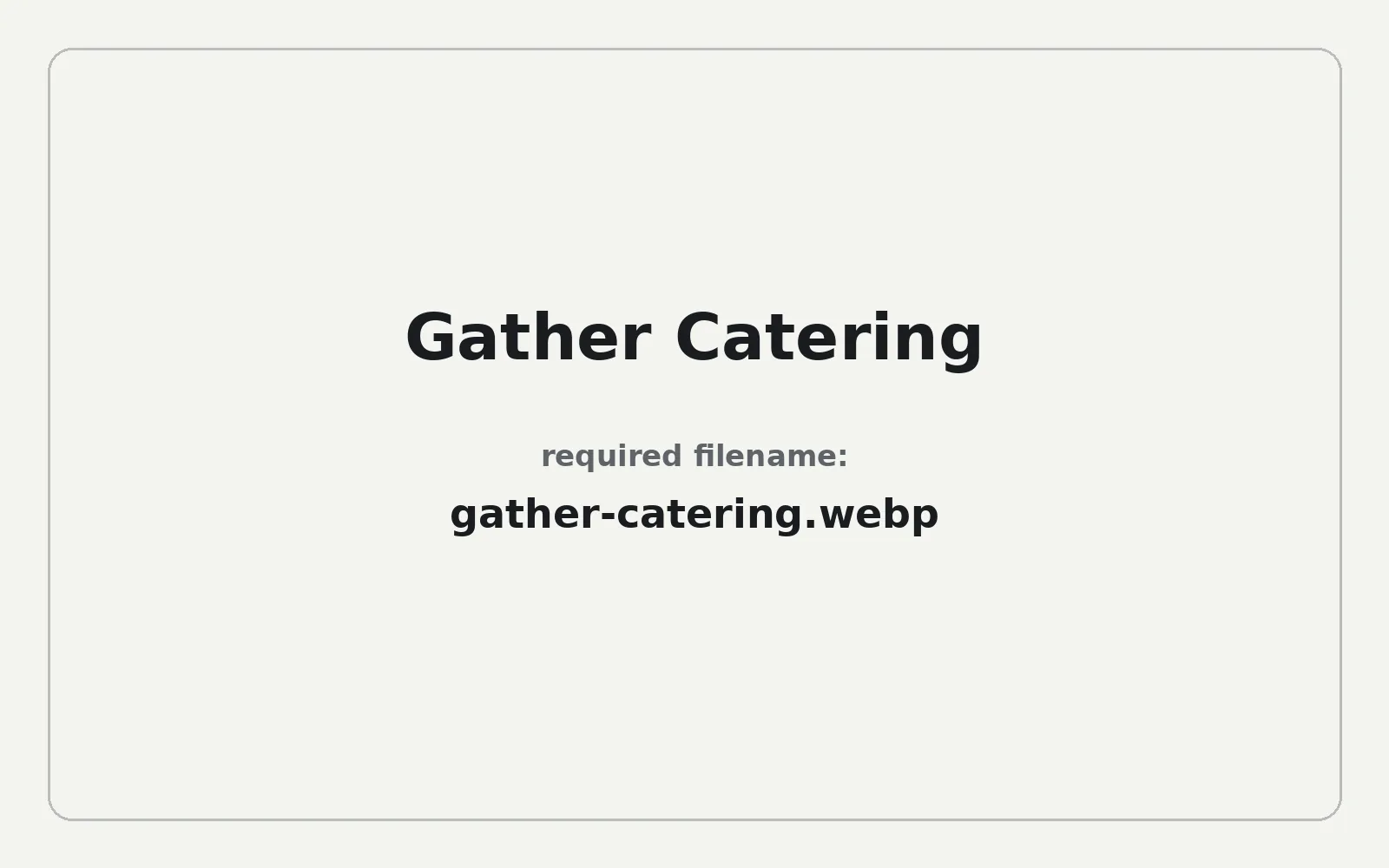 Gather Catering landing page with a reception hero, forest-green palette, ivory typography and gold accents