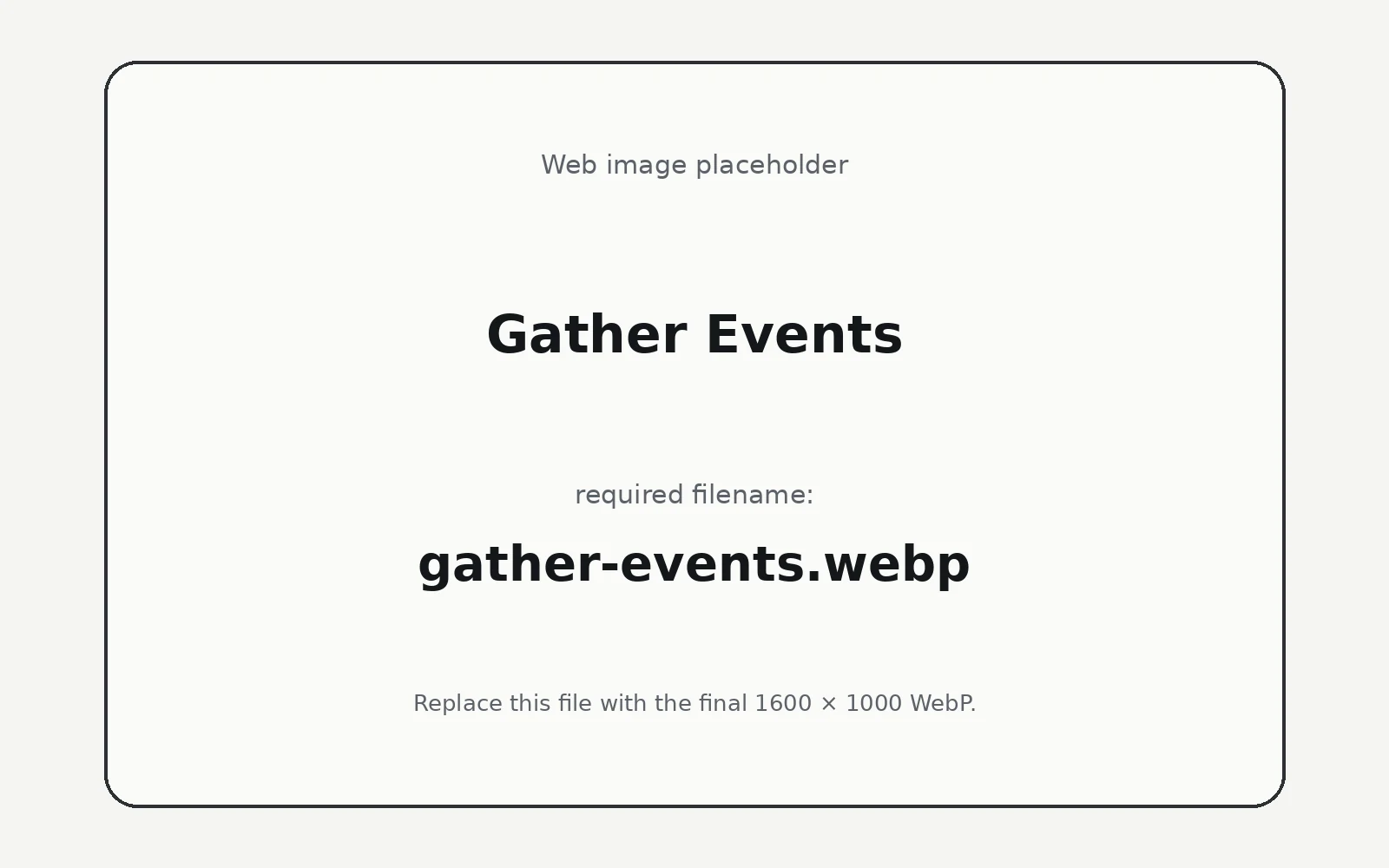 Gather Events landing page template preview