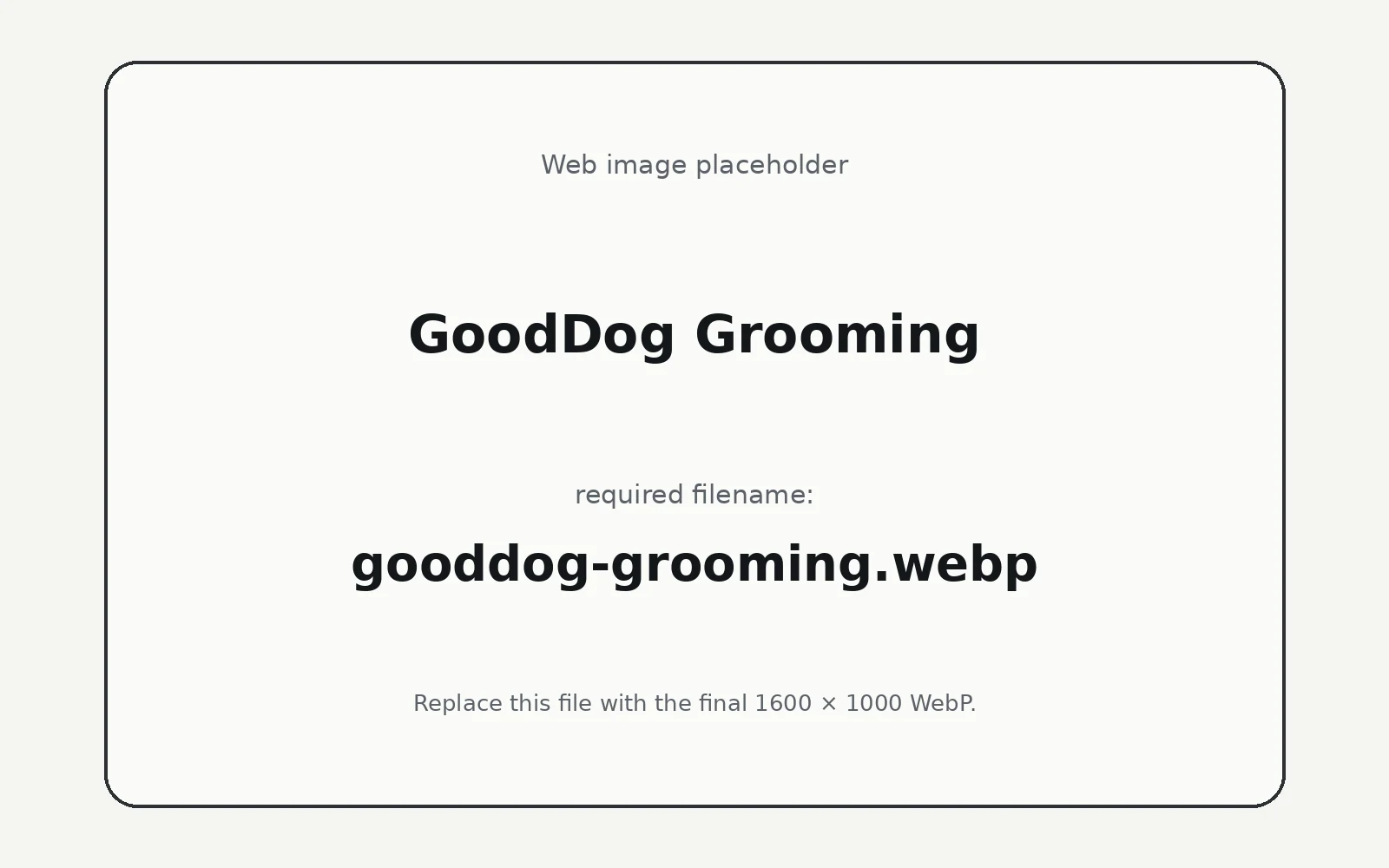 GoodDog Grooming landing page template preview