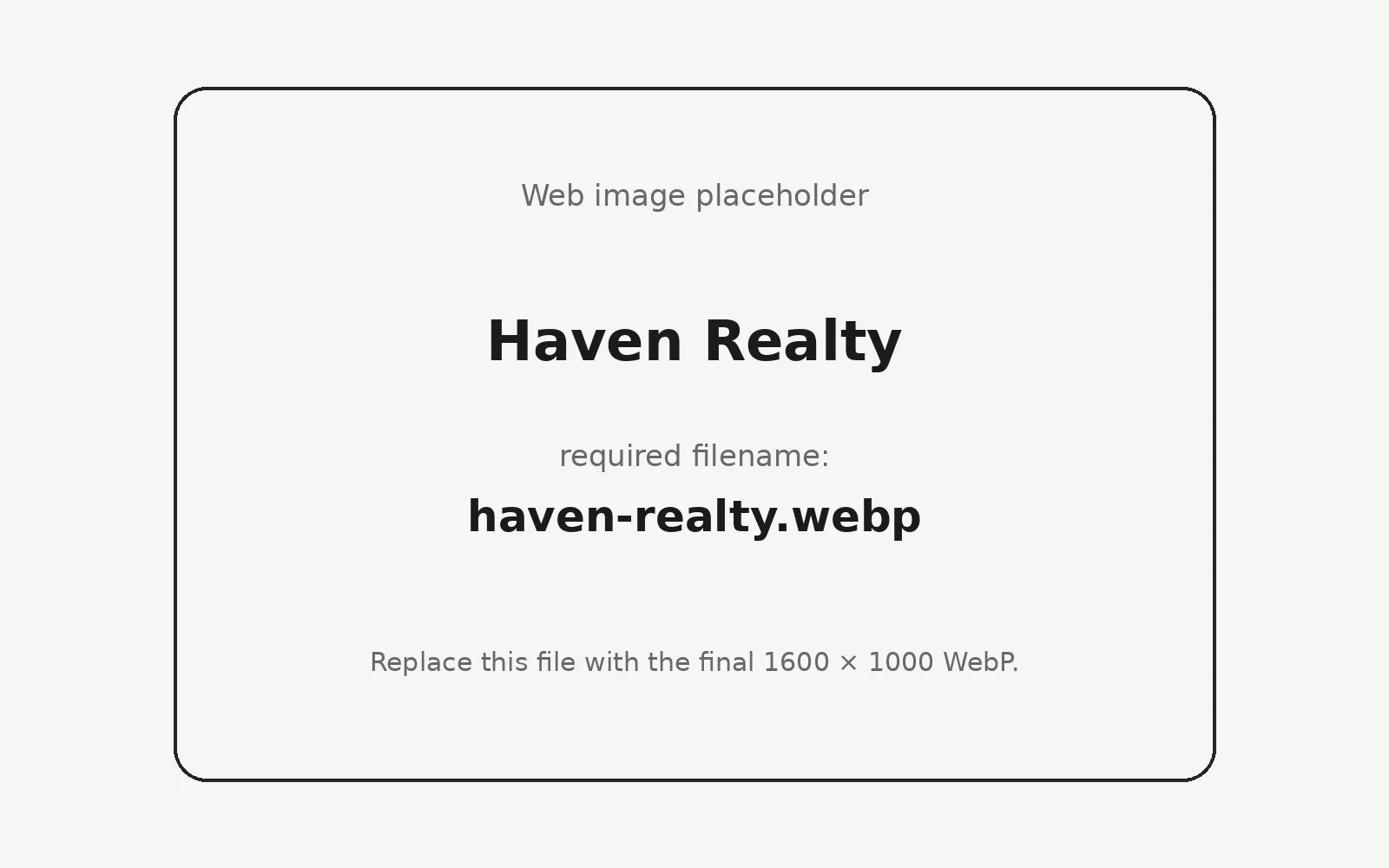 Haven Realty landing page template preview