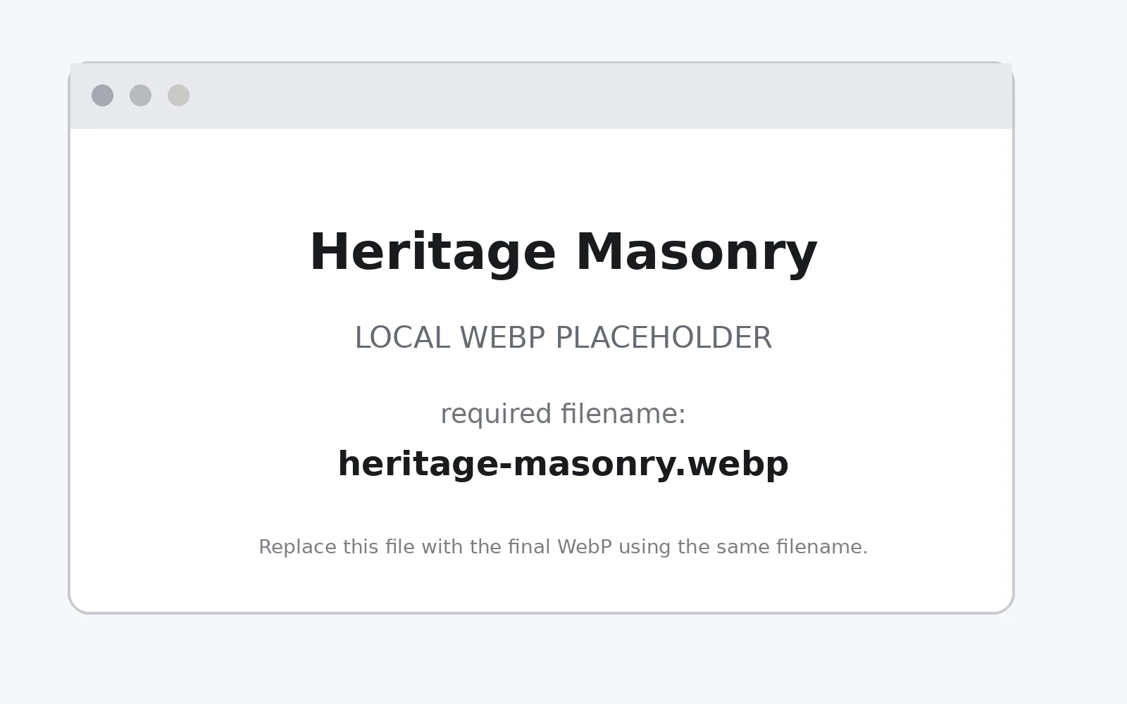 Heritage Masonry landing page template preview