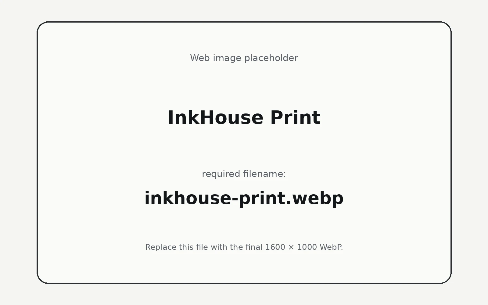 InkHouse Print landing page template preview