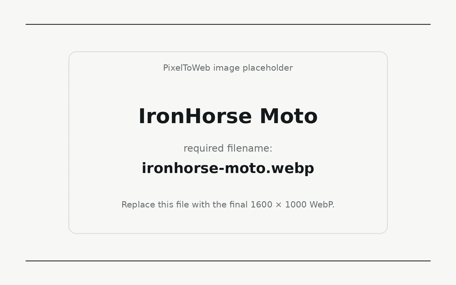 IronHorse Moto landing page template preview