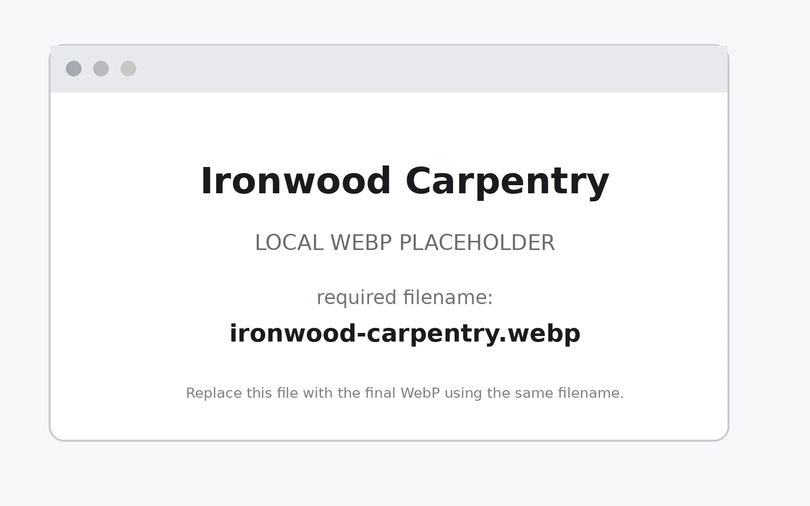 Ironwood Carpentry landing page template preview