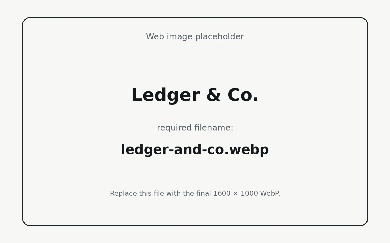Ledger & Co. landing page template preview