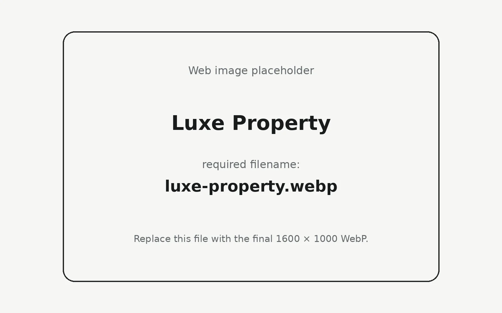 Luxe Property landing page template preview