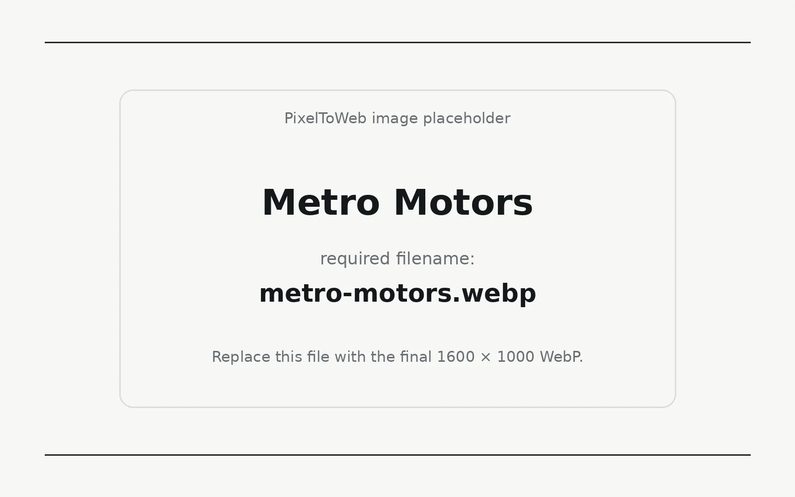 Metro Motors landing page template preview