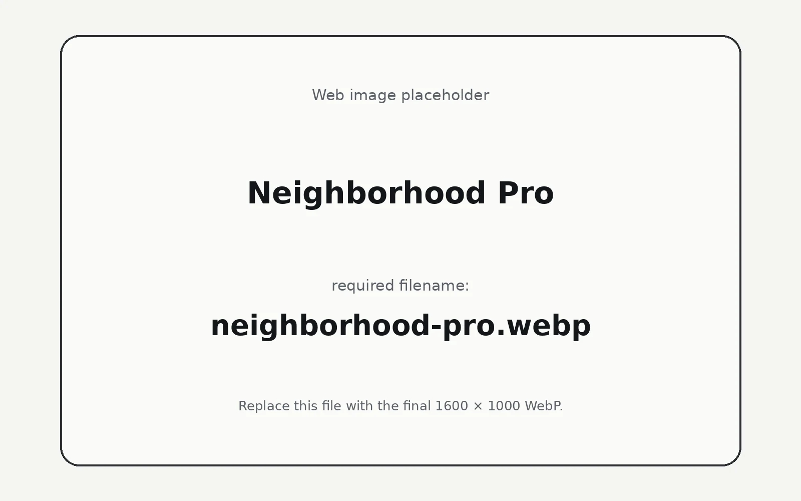 Neighborhood Pro landing page template preview