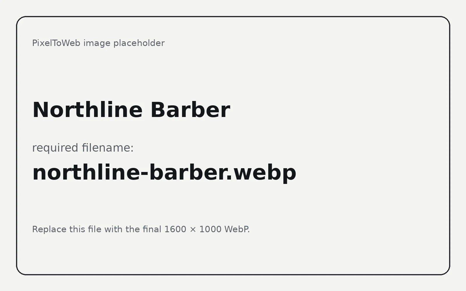 Northline Barber landing page template preview