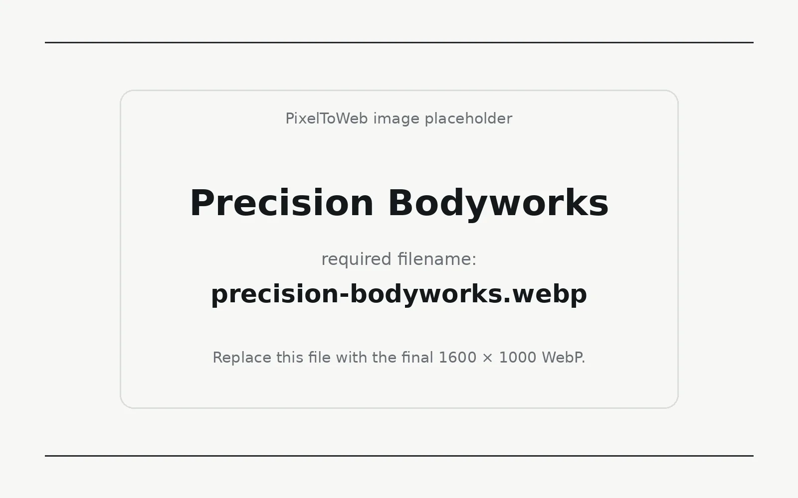 Precision Bodyworks landing page template preview