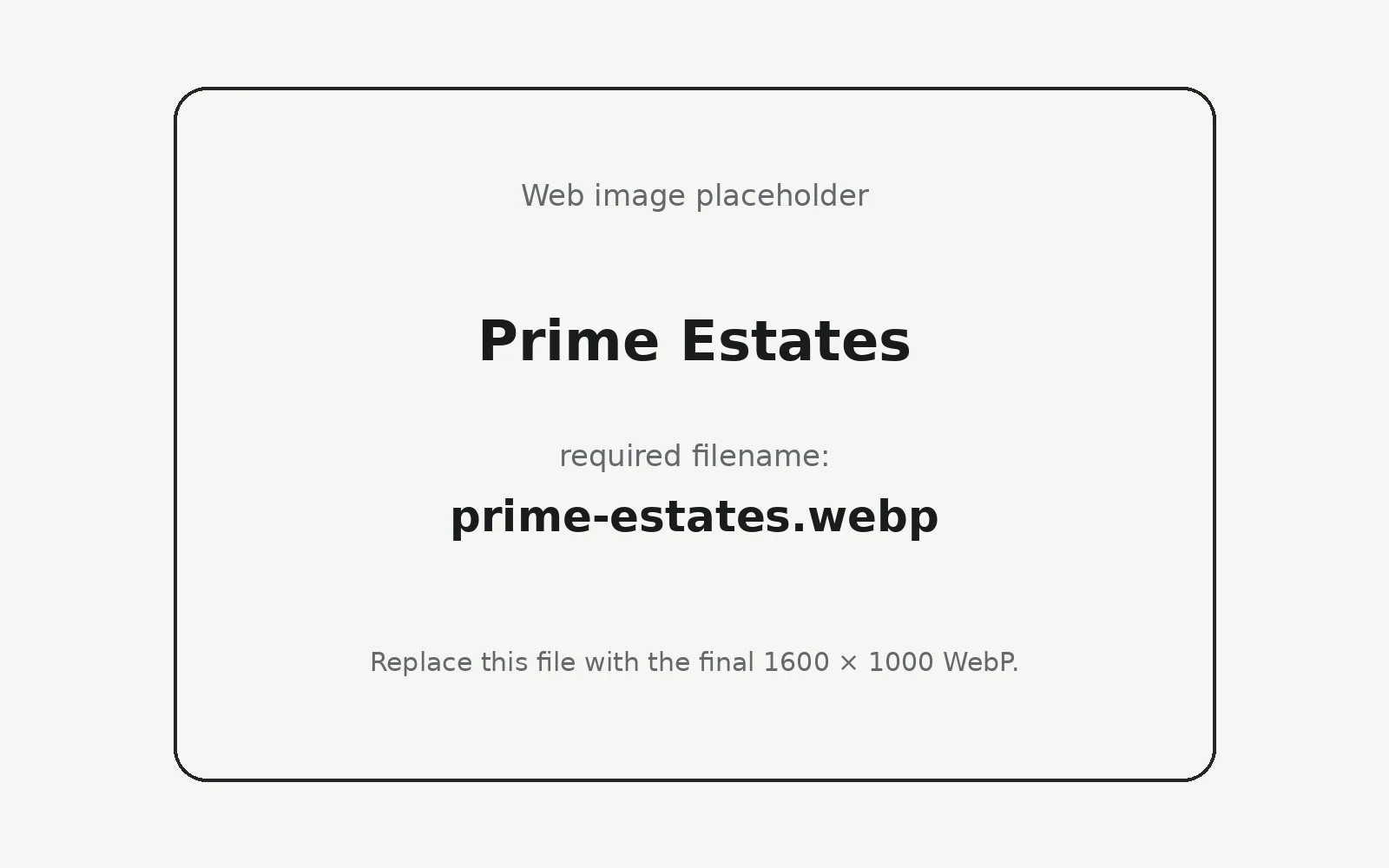 Prime Estates landing page template preview