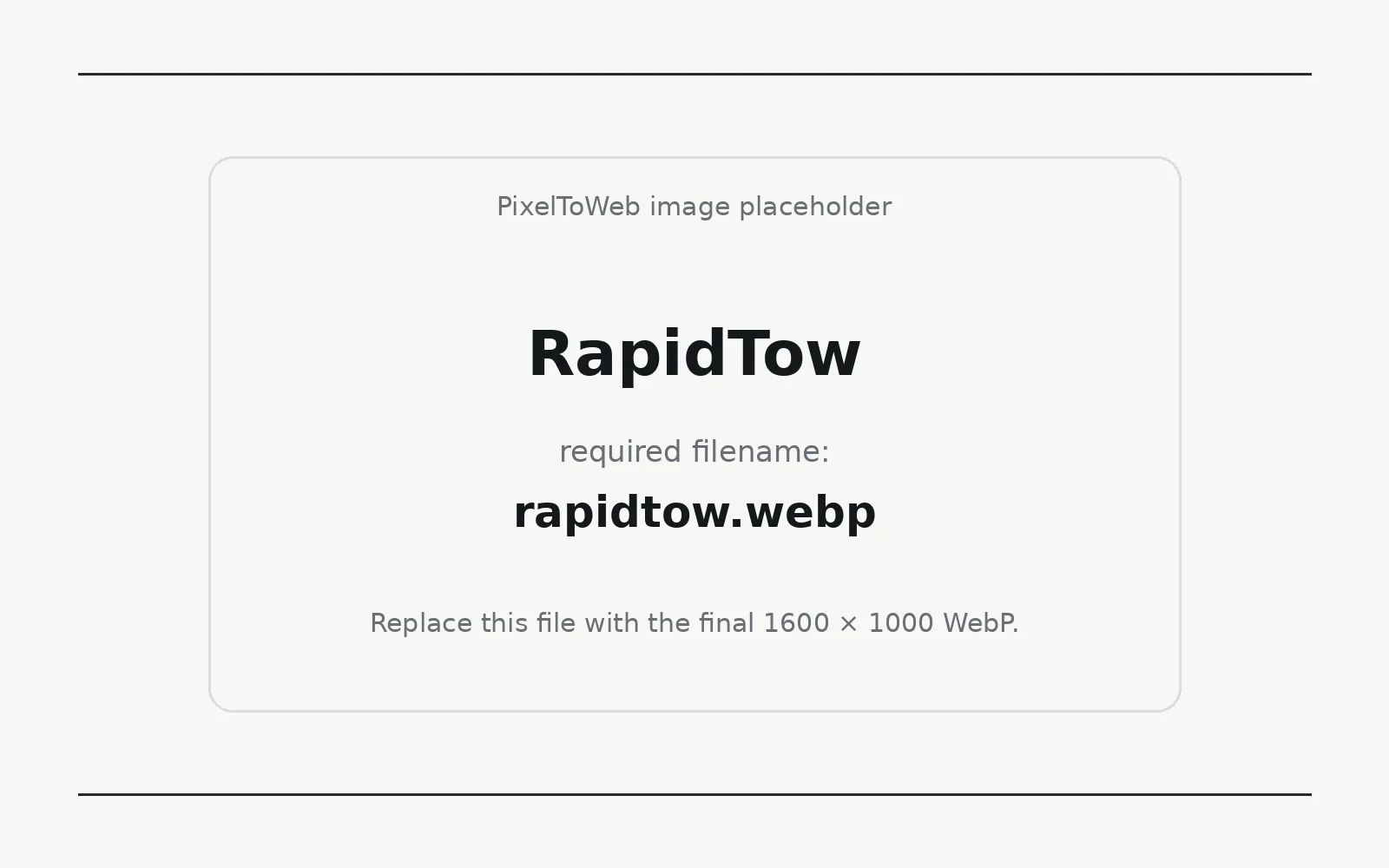RapidTow landing page template preview