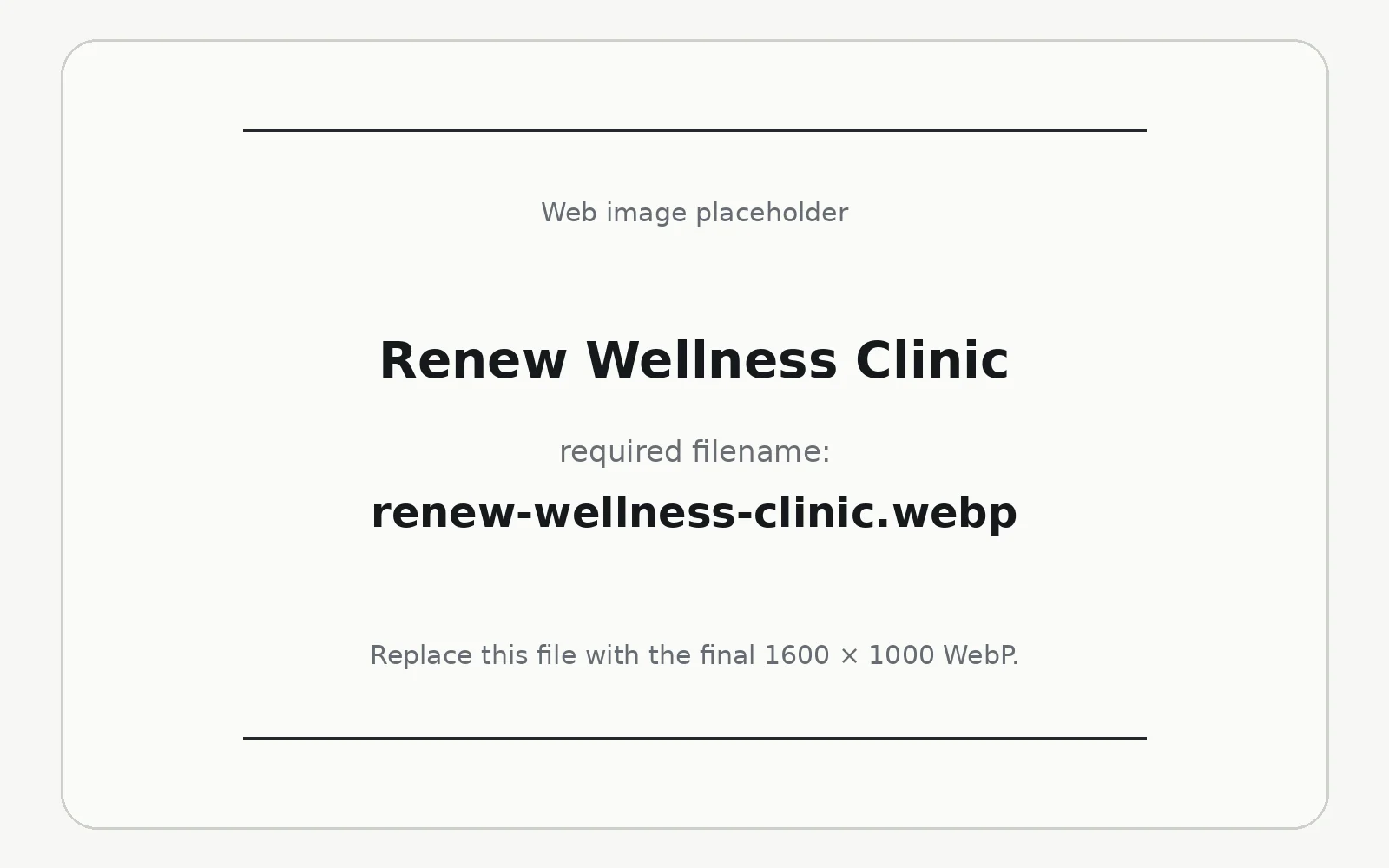 Renew Wellness Clinic landing page template preview