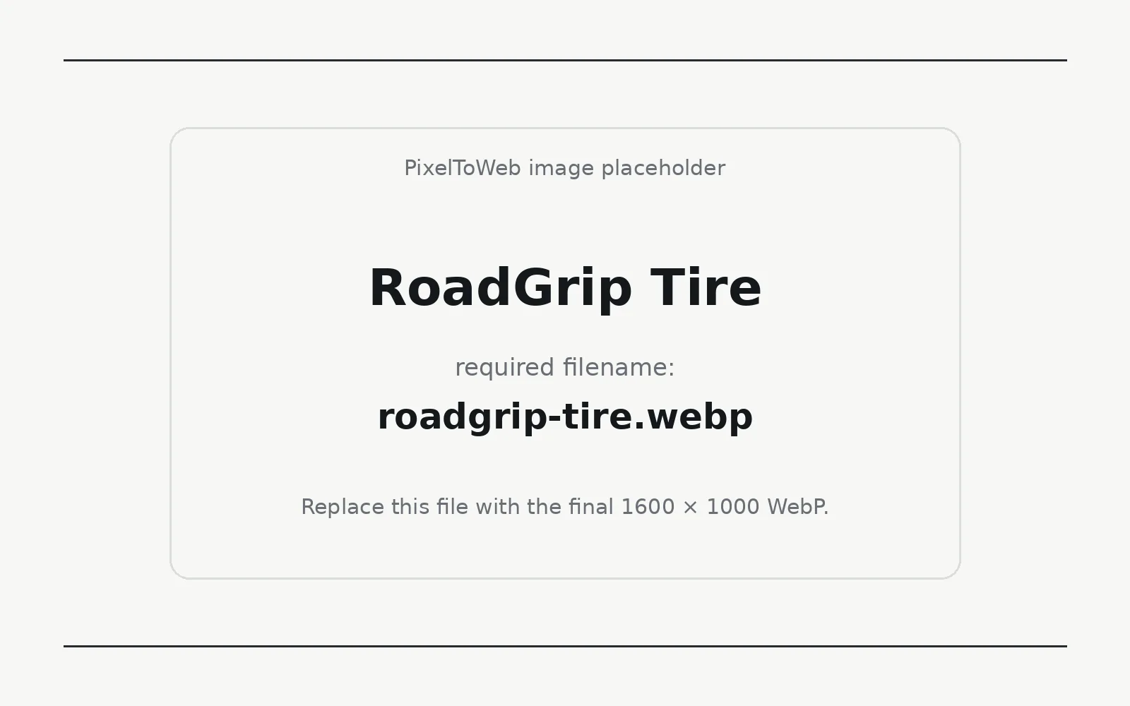 RoadGrip Tire landing page template preview