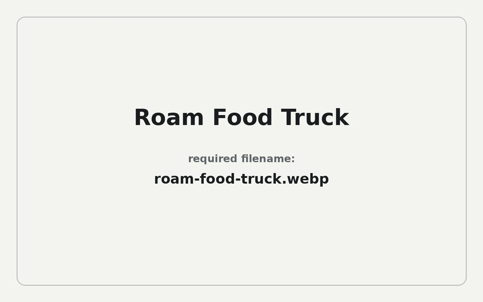 Roam Food Truck landing page template preview