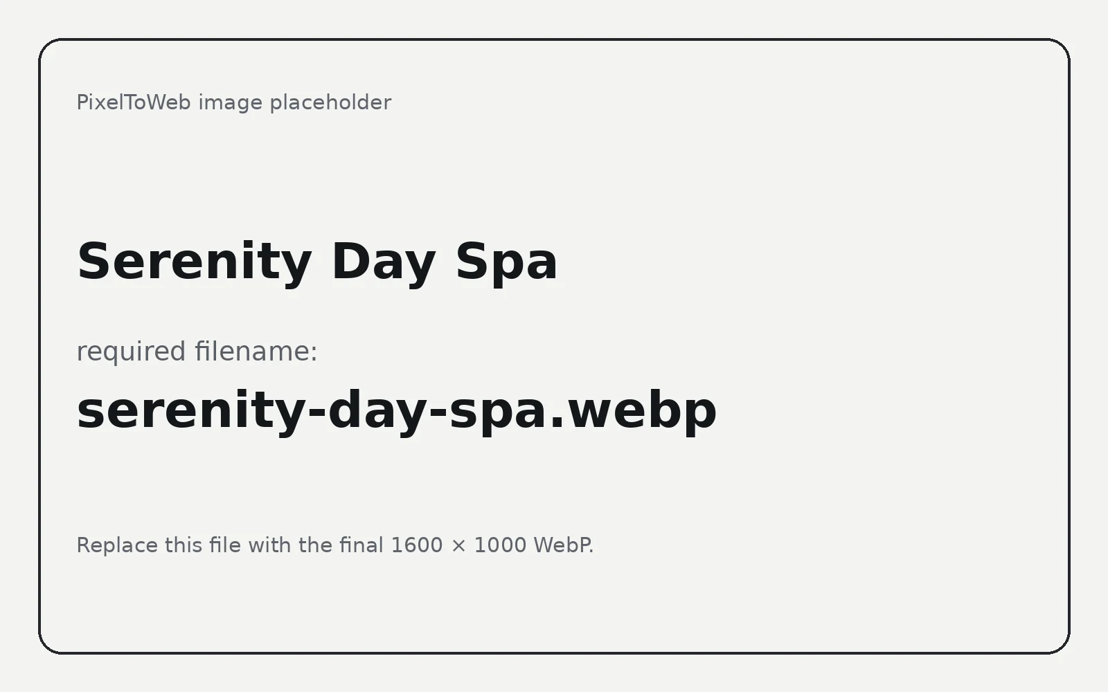 Serenity Day Spa landing page template preview