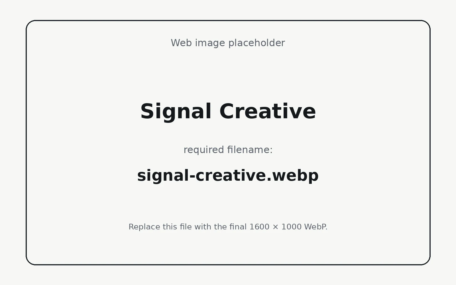 Signal Creative landing page template preview