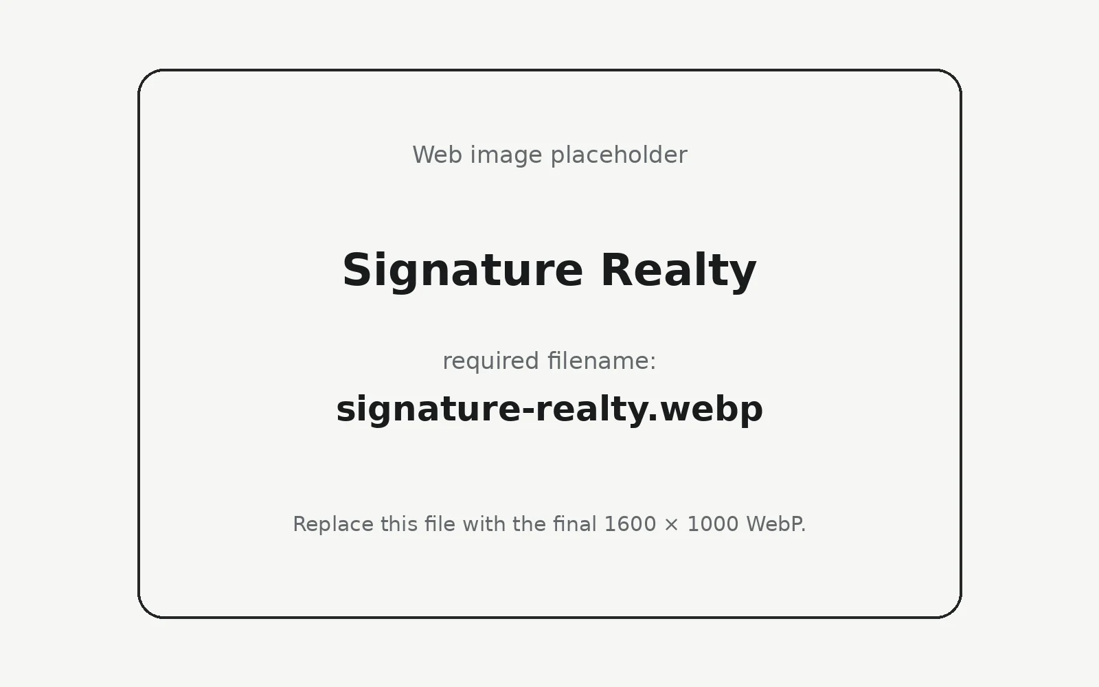 Signature Realty landing page template preview