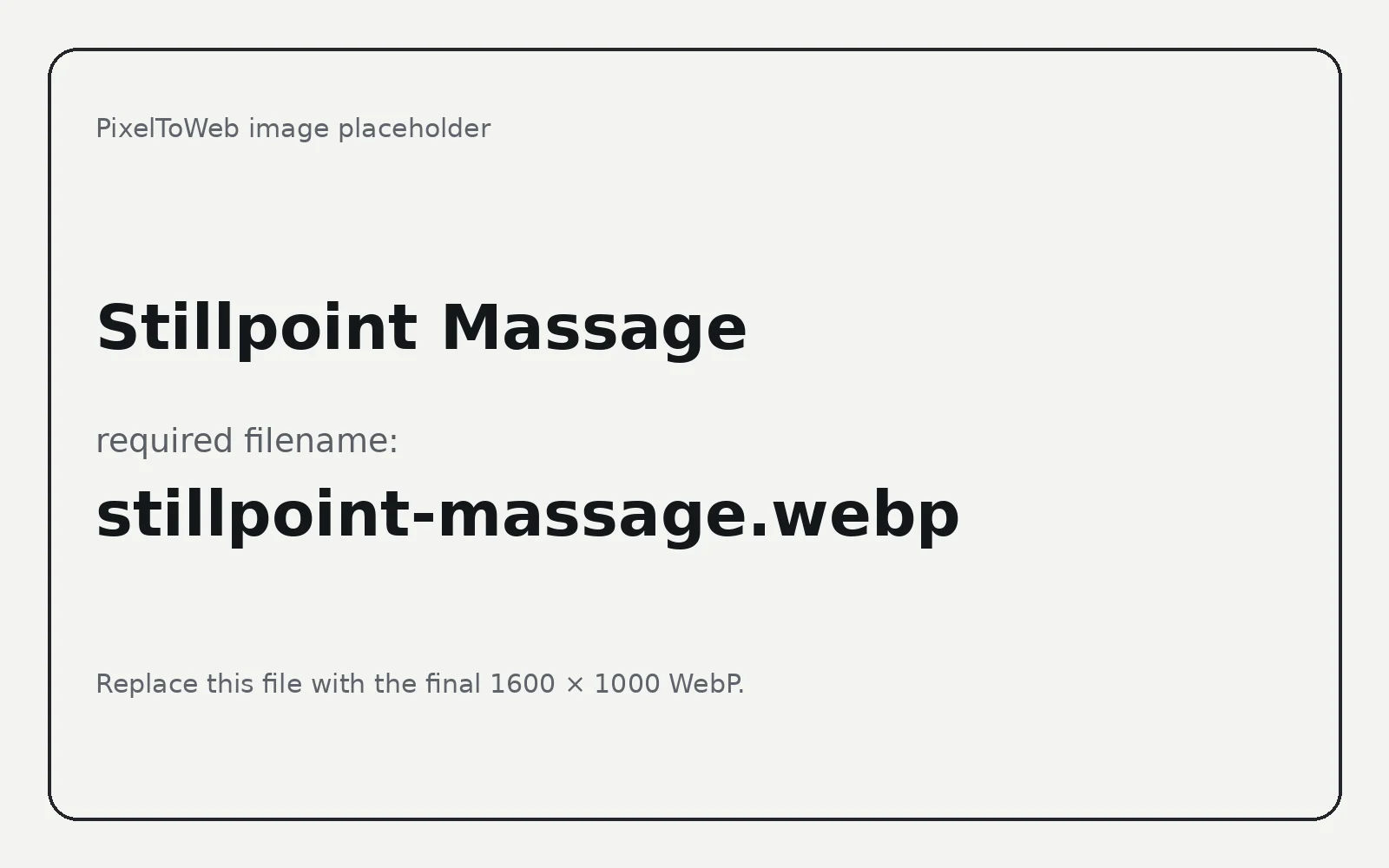 Stillpoint Massage landing page template preview