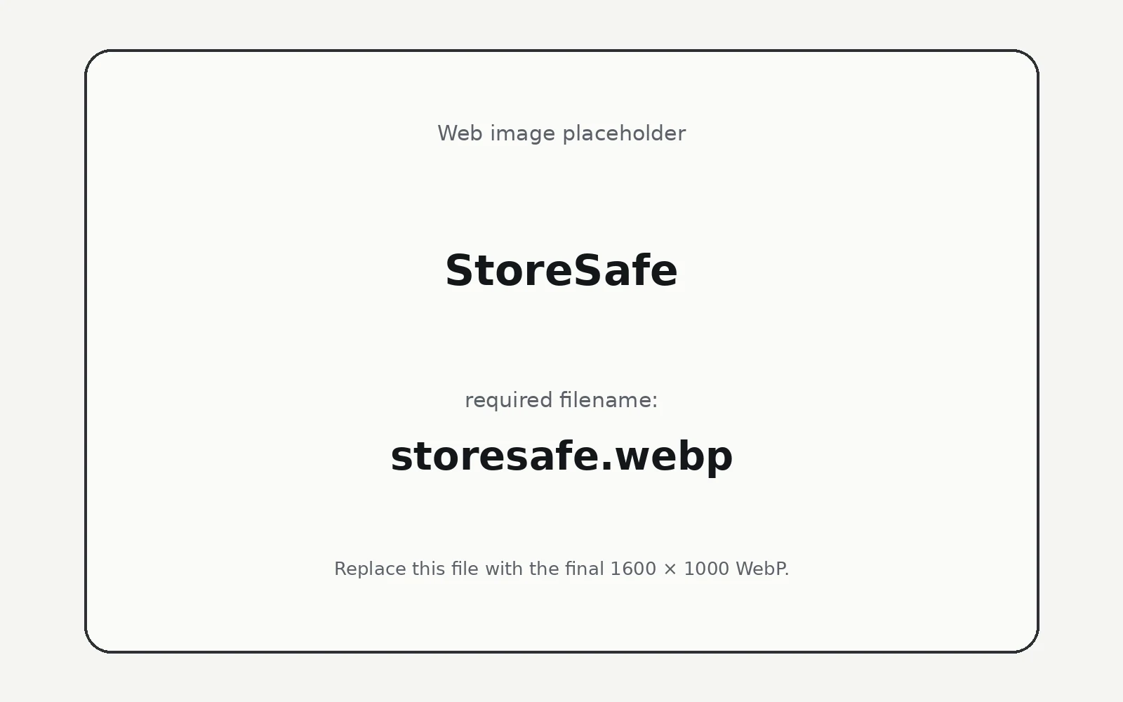 StoreSafe landing page template preview