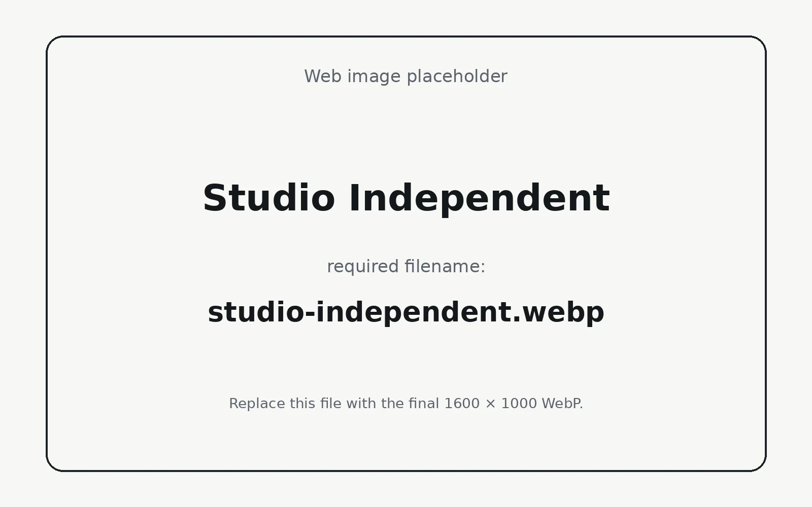 Studio Independent landing page template preview