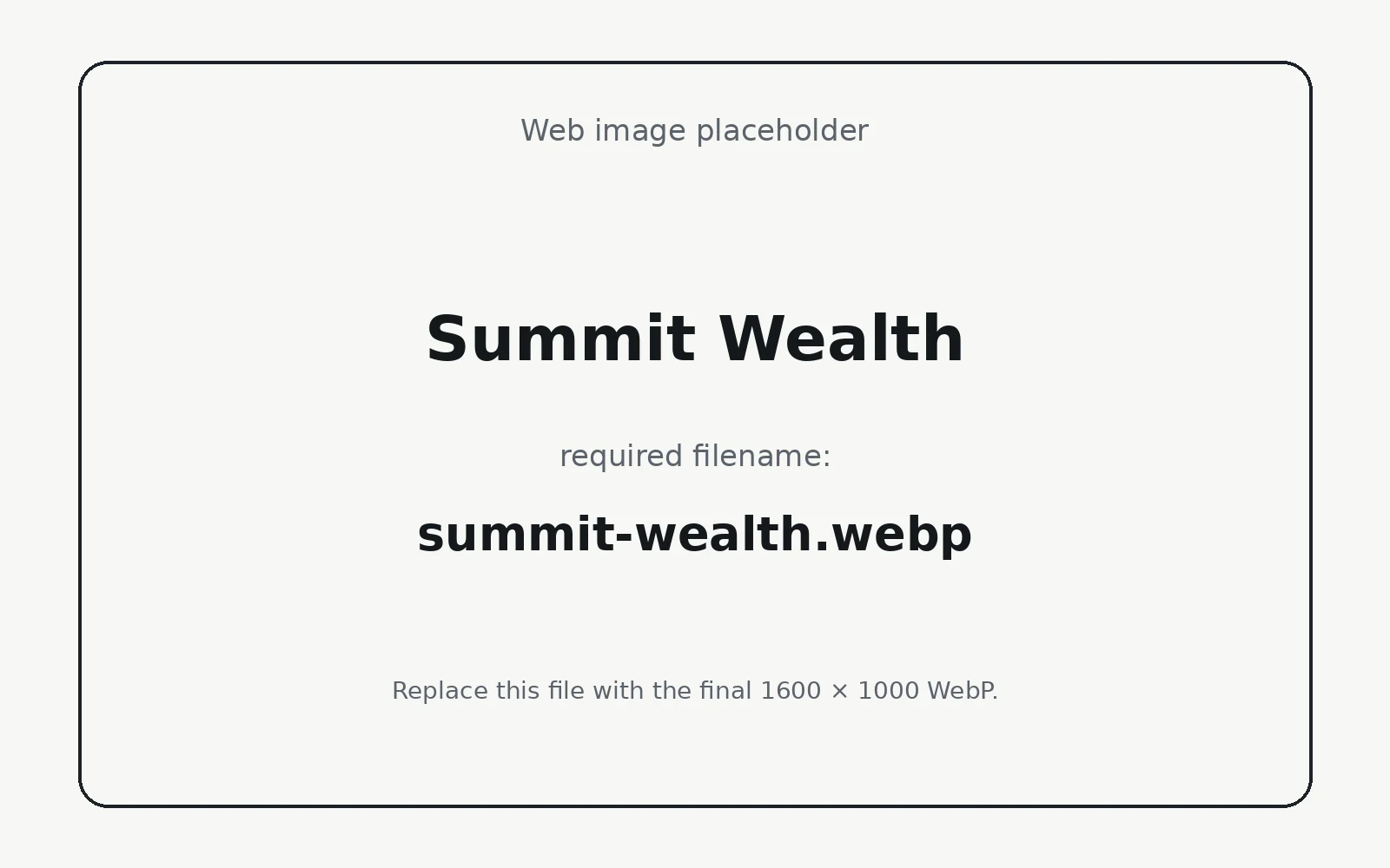 Summit Wealth landing page template preview