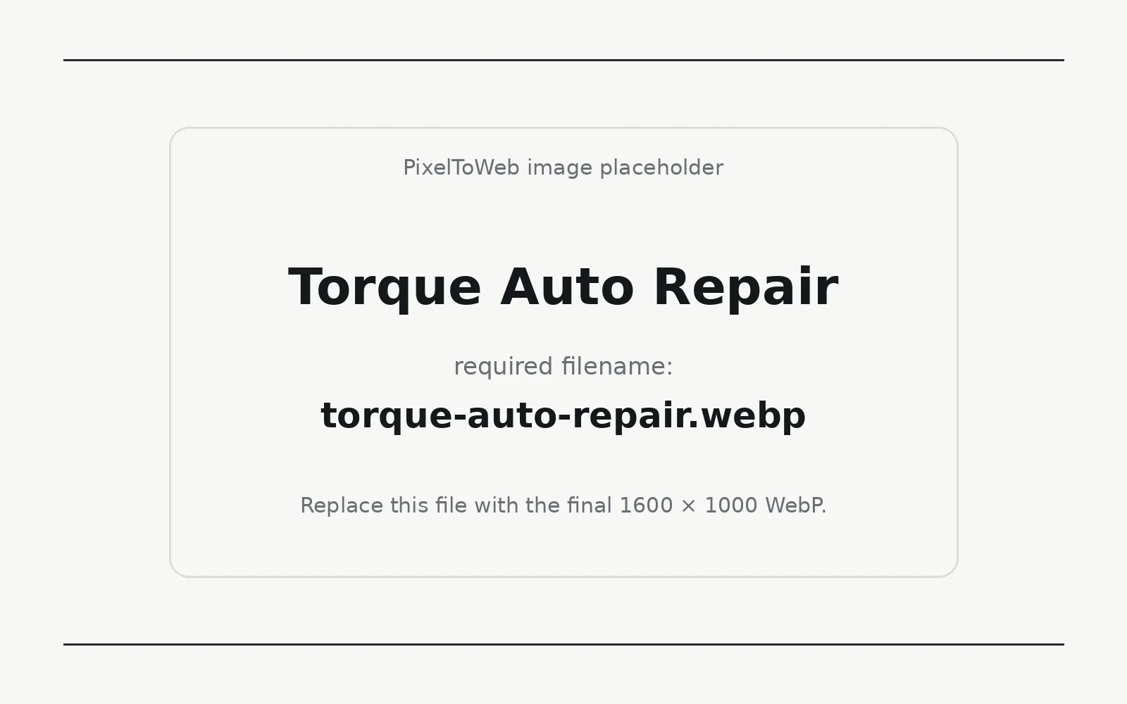 Torque Auto Repair landing page template preview