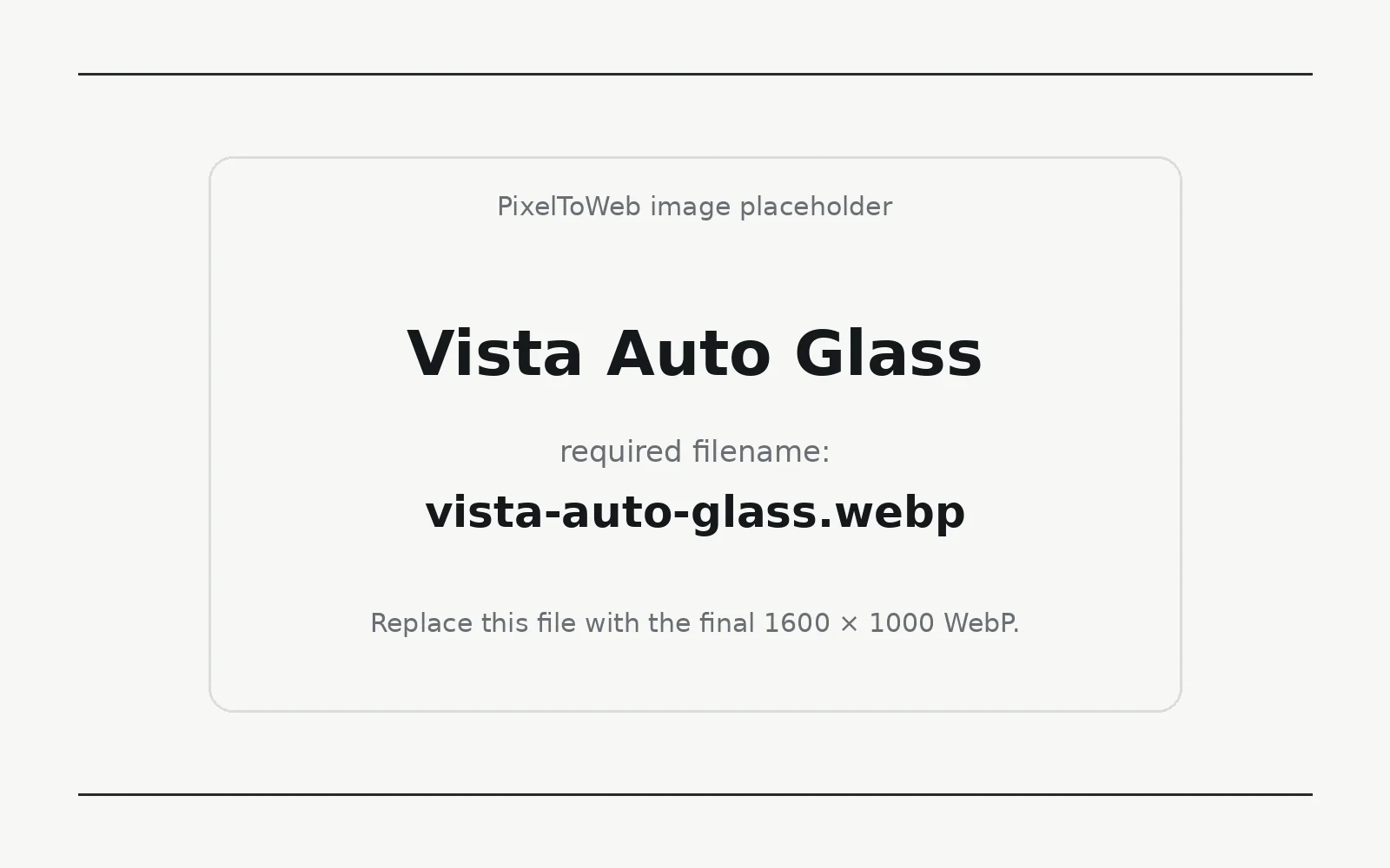 Vista Auto Glass landing page template preview