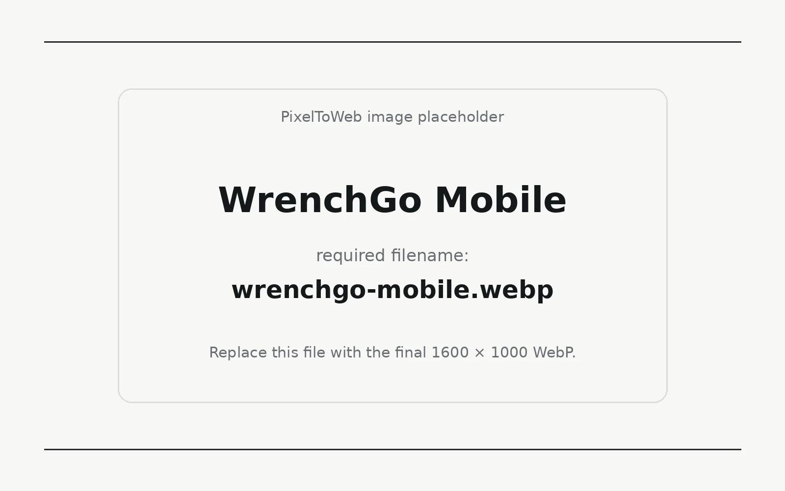 WrenchGo Mobile landing page template preview