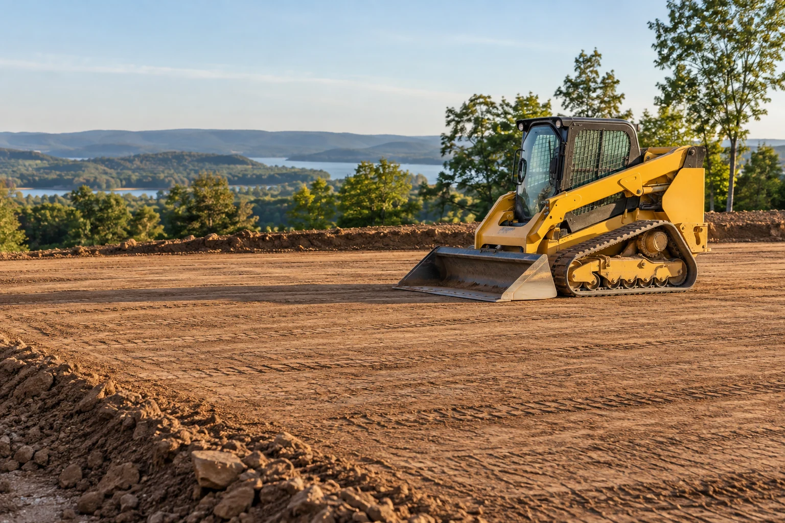 A level starting point, illustrative earthwork scene