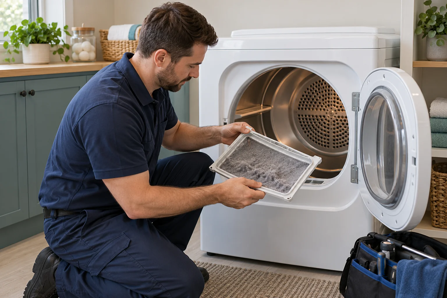 Dryer Repair, illustrative appliance service photograph