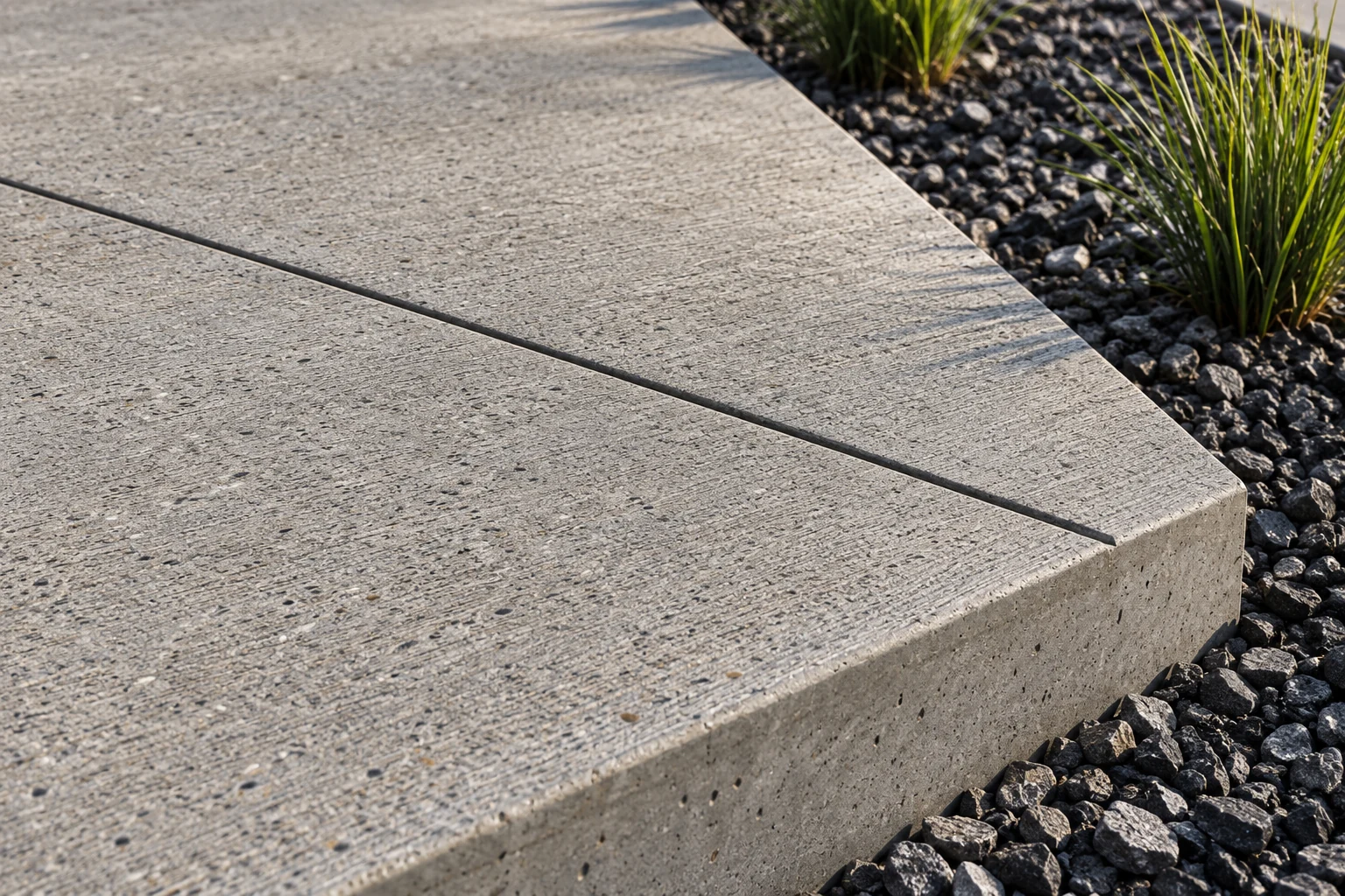 Finished concrete joint and edge, illustrative detail