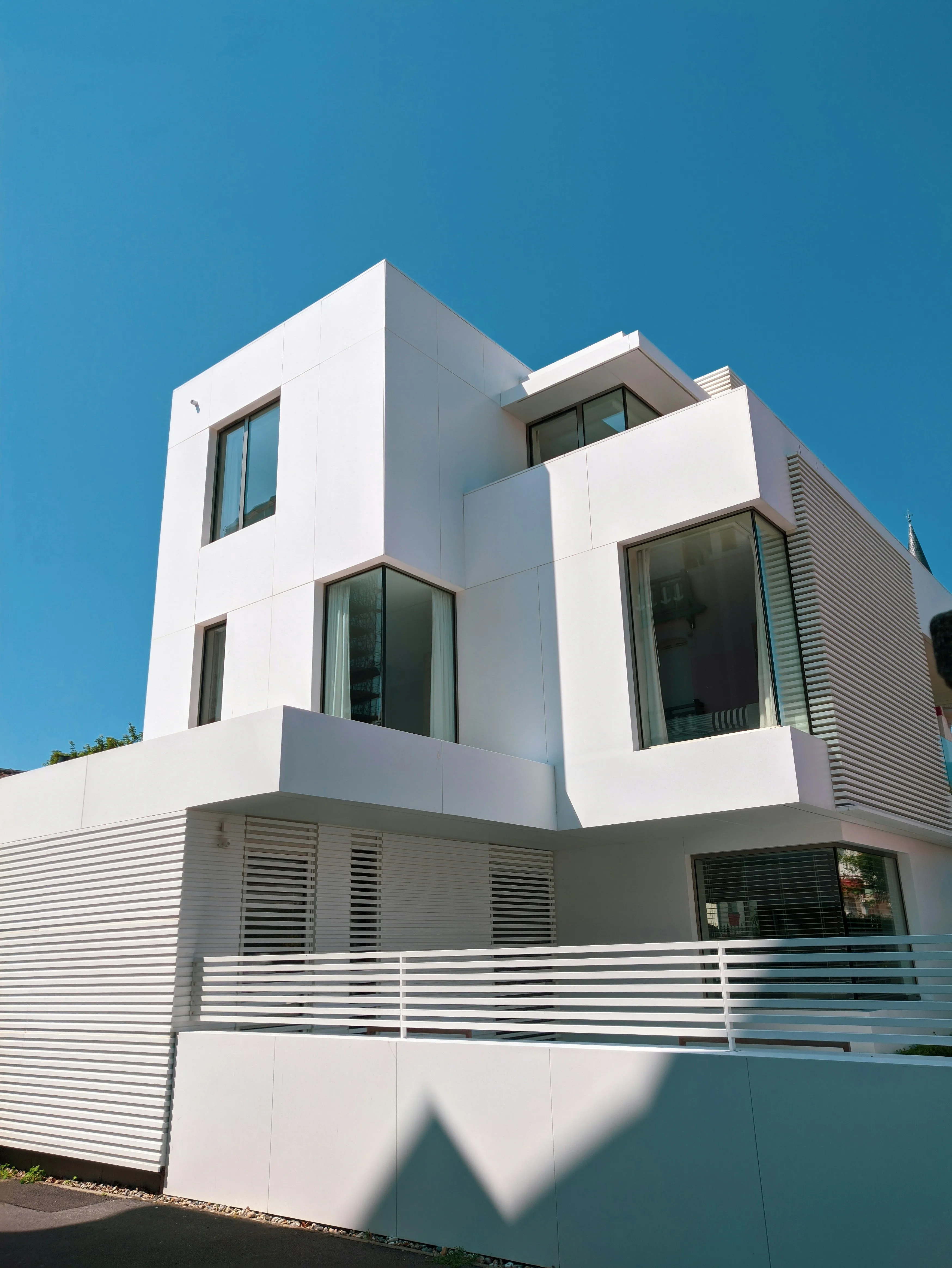 Modern family residence with contemporary exterior architecture
